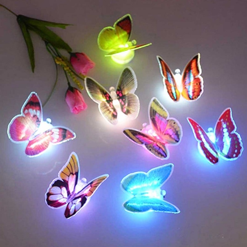 Colorful LED Butterfly Night Light For Wedding Room 12 Pieces
