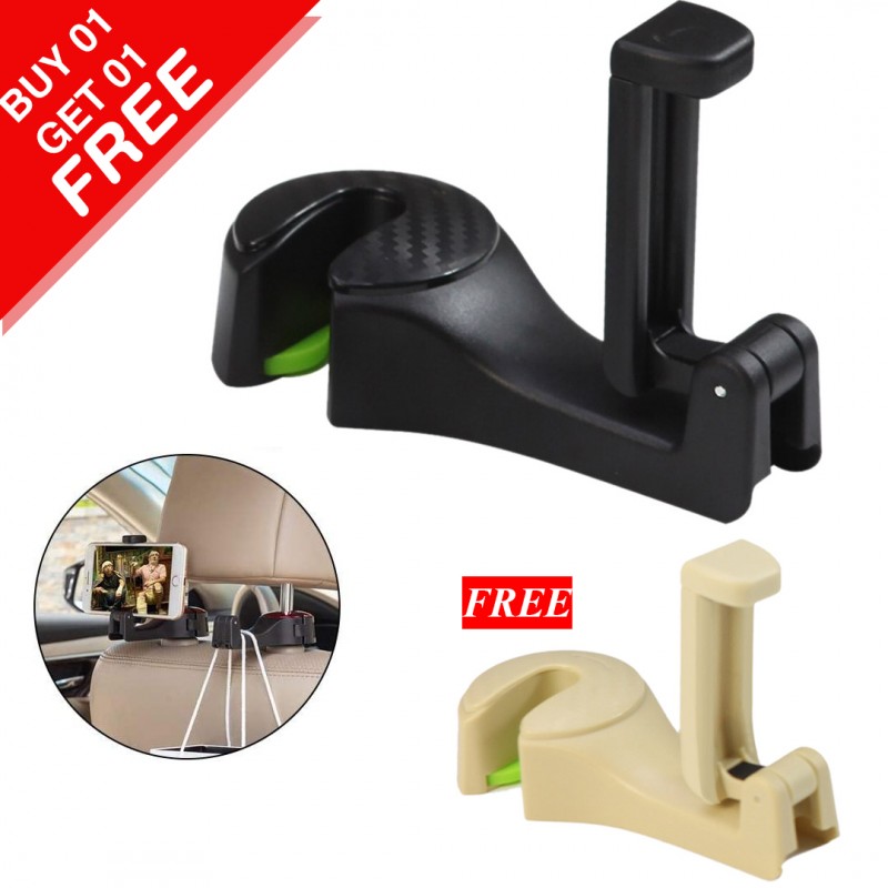 Car Hook and Phone Holder 2 in 1 Pack (Buy 01 & Get 01 Free)