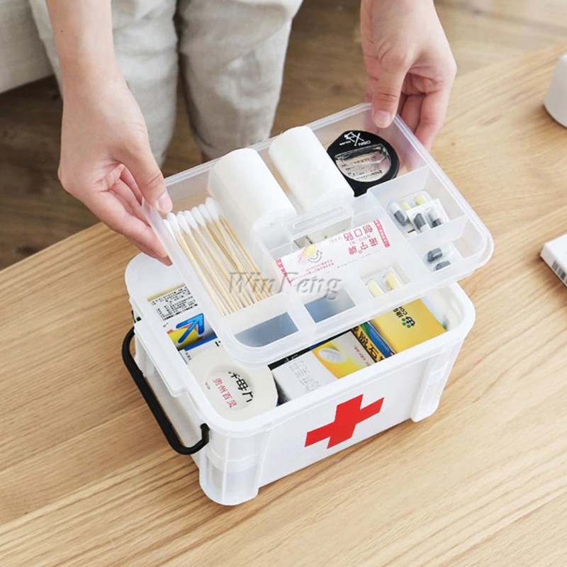 Household First Aid Kit 2 Layer Medical Box