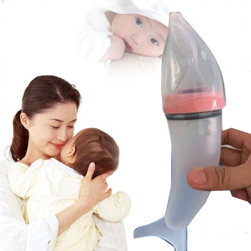 Silicon Fish Design Baby Feeding Spoon