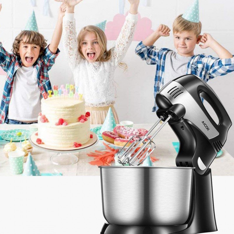Stand Hand Mixer Blender with Rotating Bowl