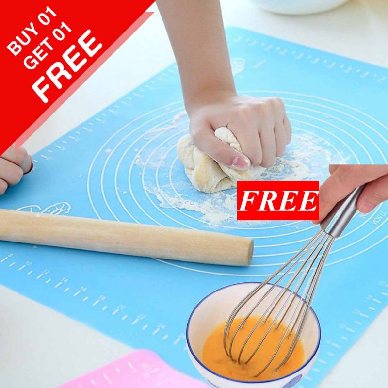 Non Stick Baking Pad With Measurement & Beater (Buy 1 & Get 1 Free)