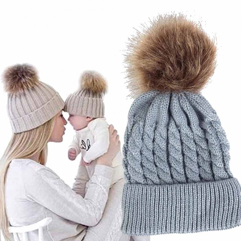 Baby Warm Winter Slouchy Hat With Pom Pom