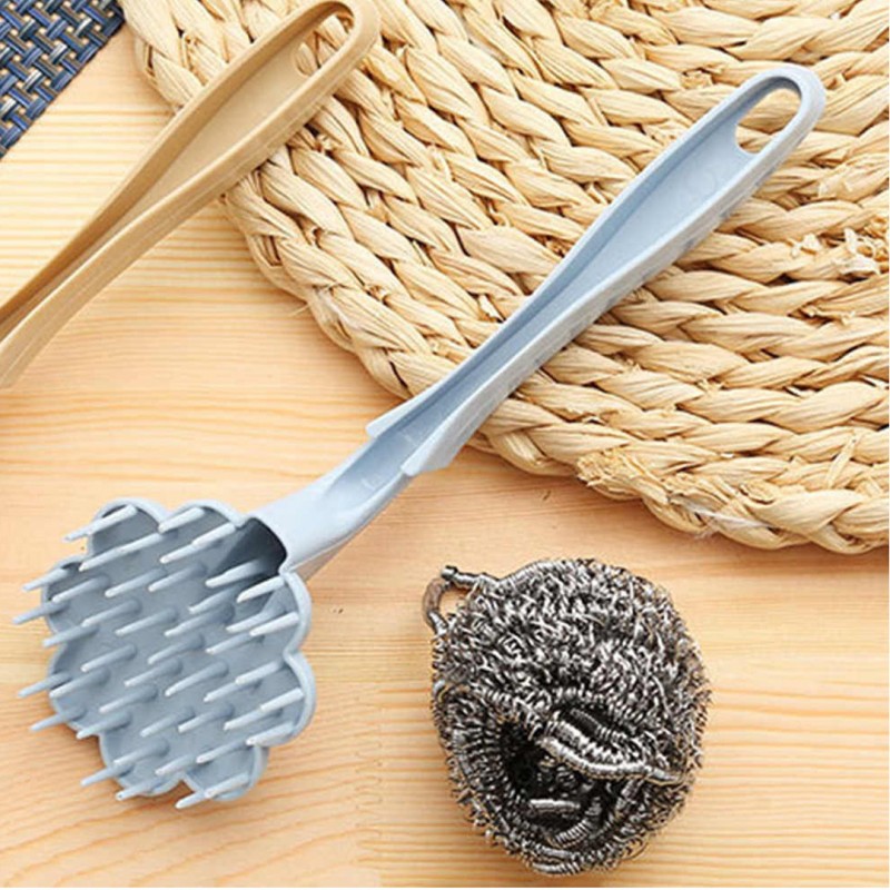Stainless Steel Wire Ball Brush With Long Handle