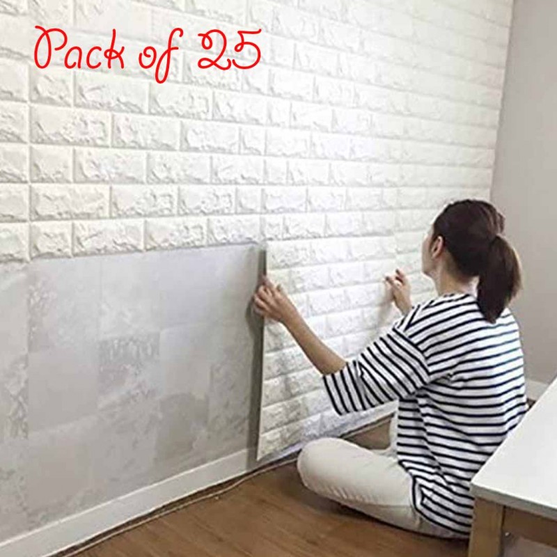 3D Wall Panels Peel and Stick Wallpaper White Pack Of 25