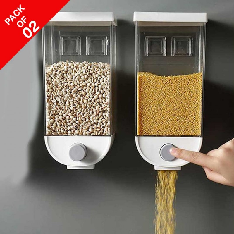 Storage Wall Mounted Cereal Dispenser (02 Piece)