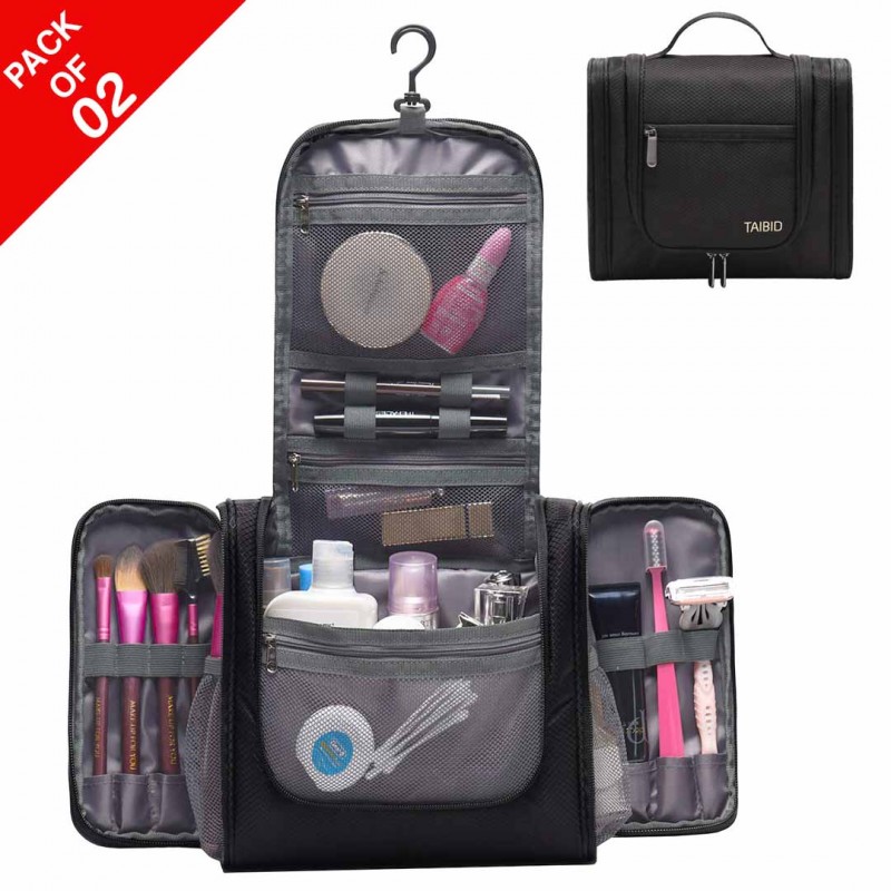 Travel Toiletry Bag for Men and Women Pack of 02