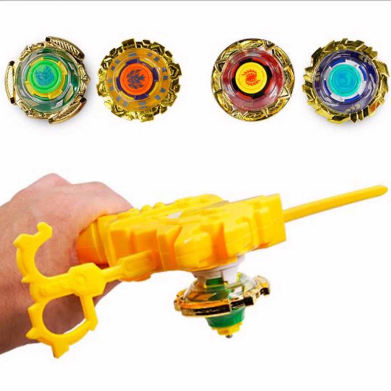 Handle Pull Ruler Launcher Alloy Top Toy Boy Battle Game