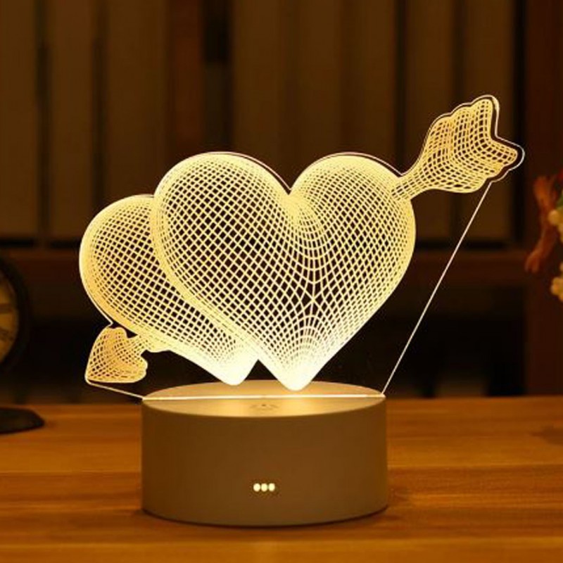 Heart Shape Acrylic LED Lamp