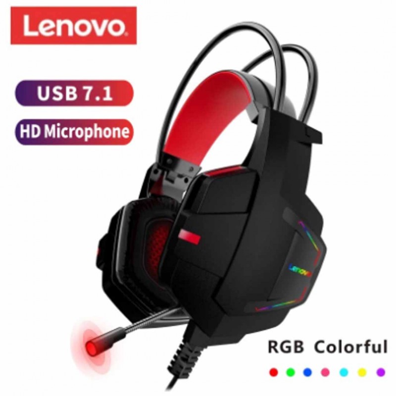 Lenovo HU85 Gaming Headset USB2.0 Volume Adjustment With Hose Long Mic