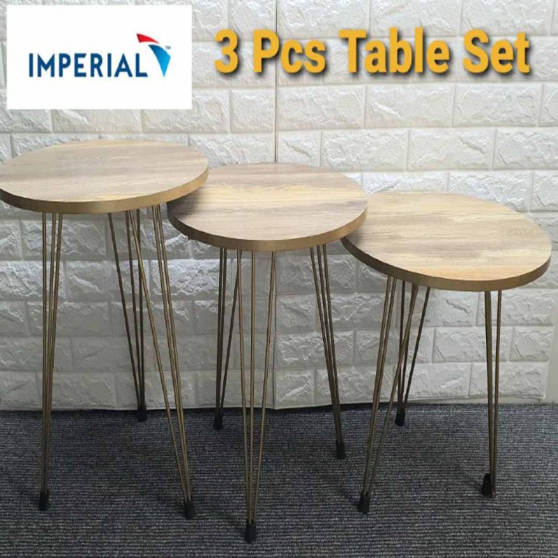Iron Base Solid Wood Top Round Stool