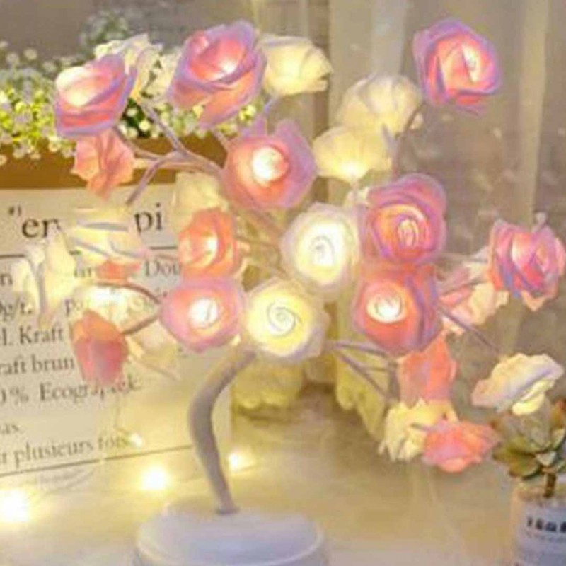 Rose Flower Bouquet Night Light Tree Lamp