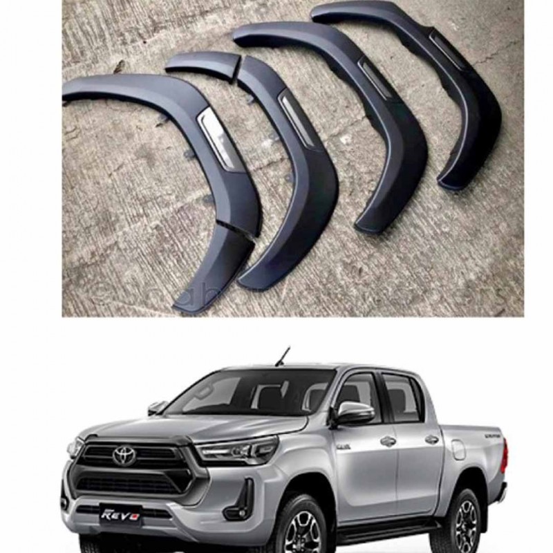 Toyota Hilux Revo Rocco Wheel Arch Fender Flares Mudguards  Matte Black 2016-2020