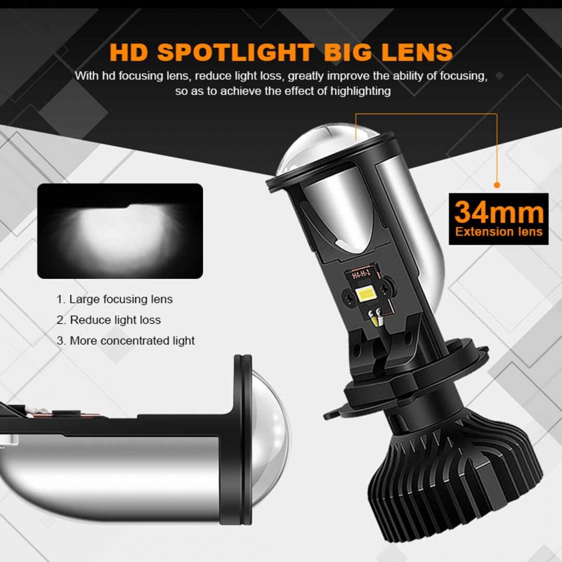 Y6 H4 Hi-Lo Mini Projector Lens Car Styling Headlights