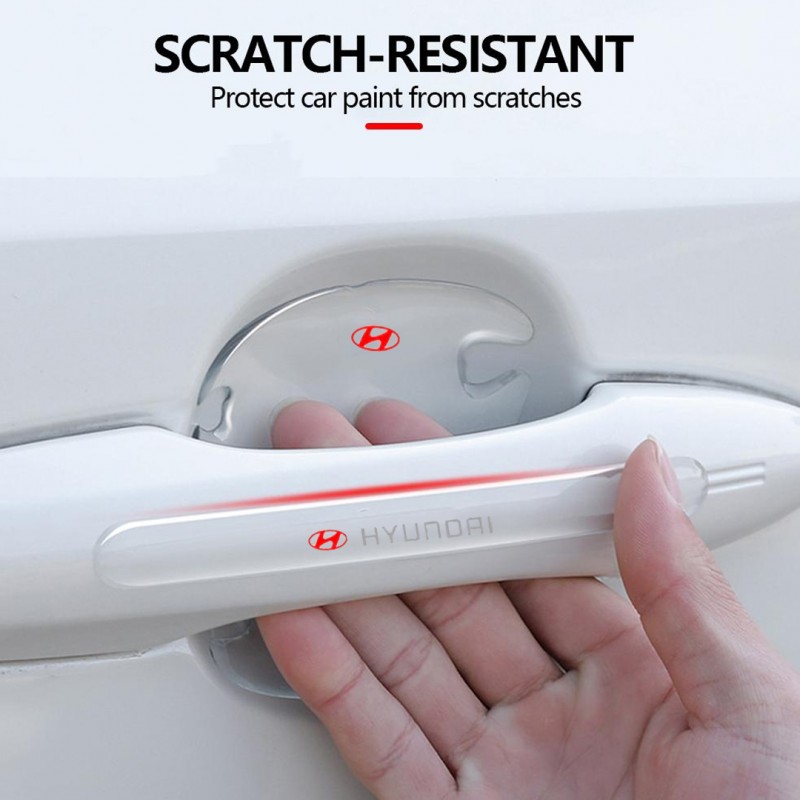Silicon 8Pcs Transparent Car Door Handle Cup Anti Scratches Protective Film For Hyundai