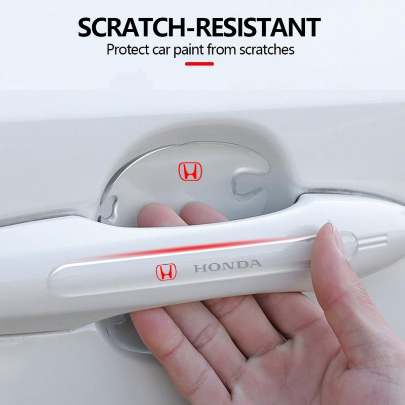 Silicon 8Pcs Transparent Car Door Handle Cup Anti Scratches Protective Film For Honda