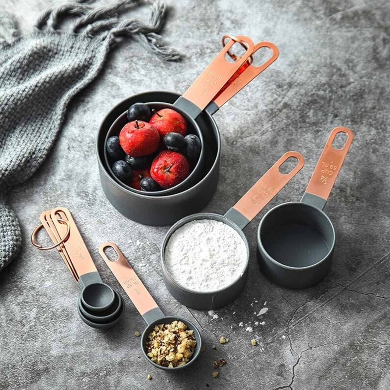 8-Piece Measuring Cup and Spoon Set Precise Kitchen Measurement Tools