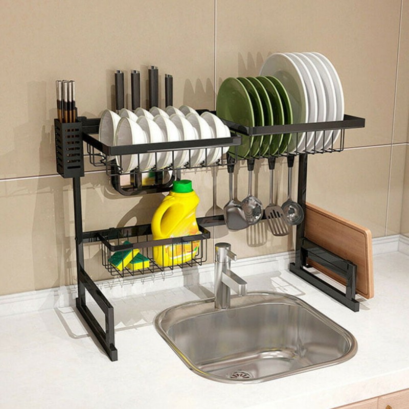 TOOLKISS Stainless Steel Over the Sink Dish Rack & Reviews