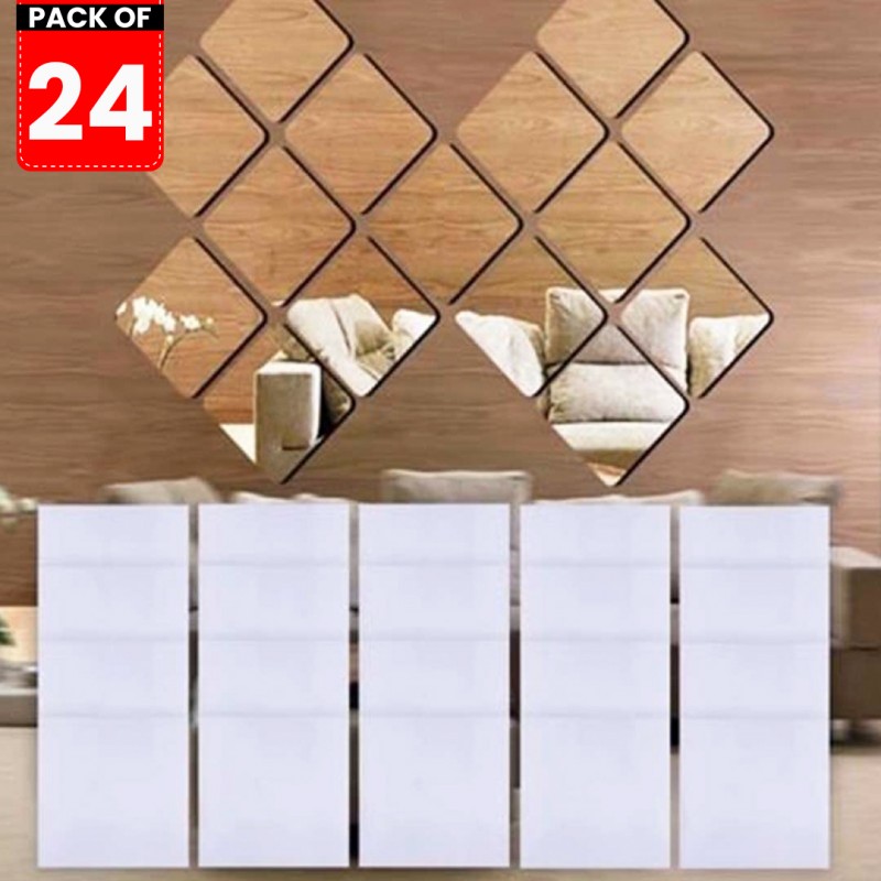 Acrylic Wall Mirror Stickers For Decoration 24 Pieces