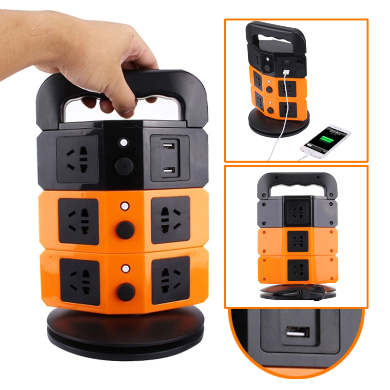 Universal 3 Layers 2 Usb & 8 Power Socket Extension Socket