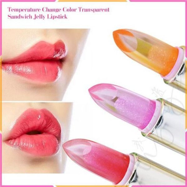 Temperature Change Color Transparent Sandwich Jelly Lipstick (Pack Of 4)