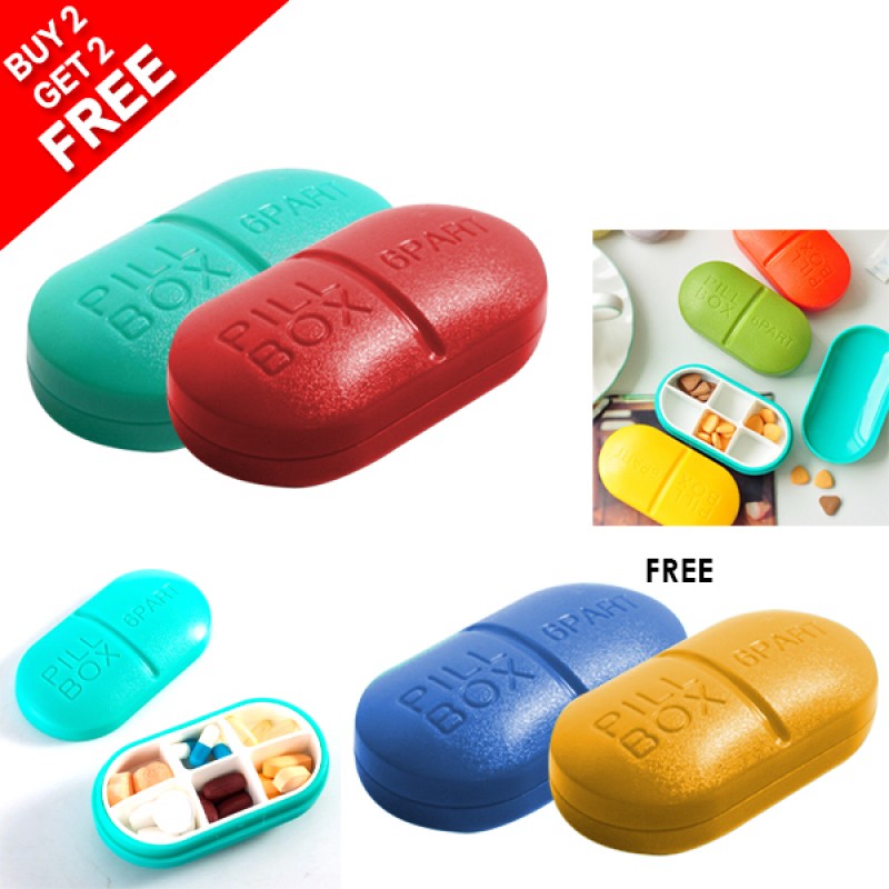 Six Slot Oval Shaped Pill Box Buy 02 And Get 02 Free
