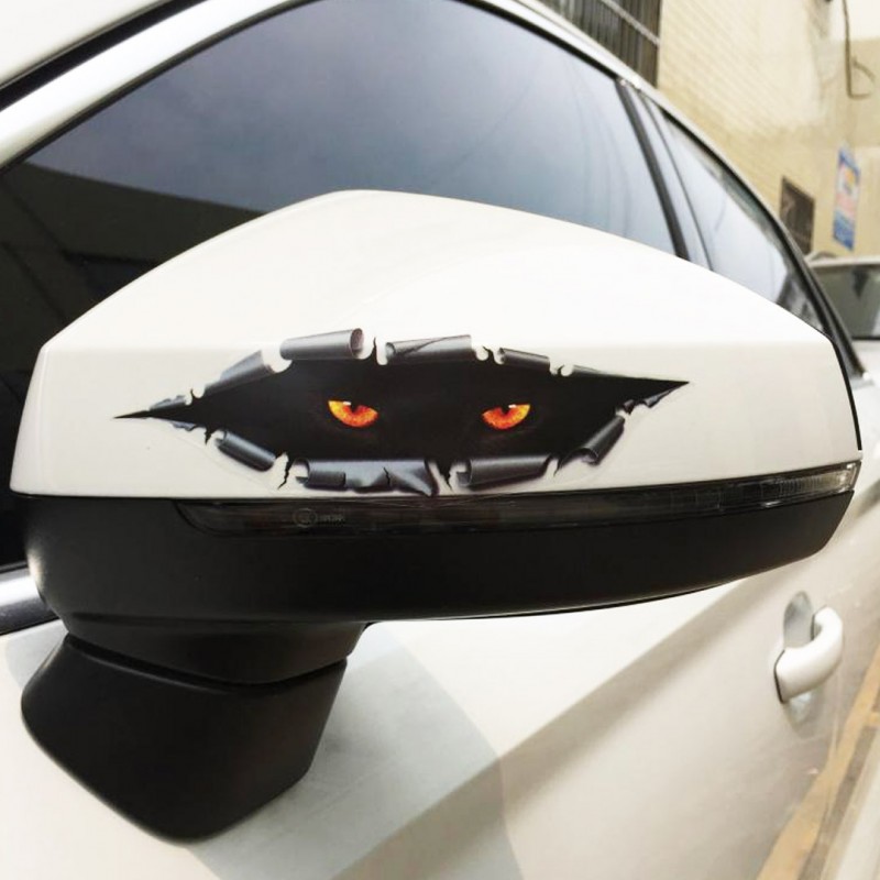 Red Cat Eyes Cover Sticker For Car