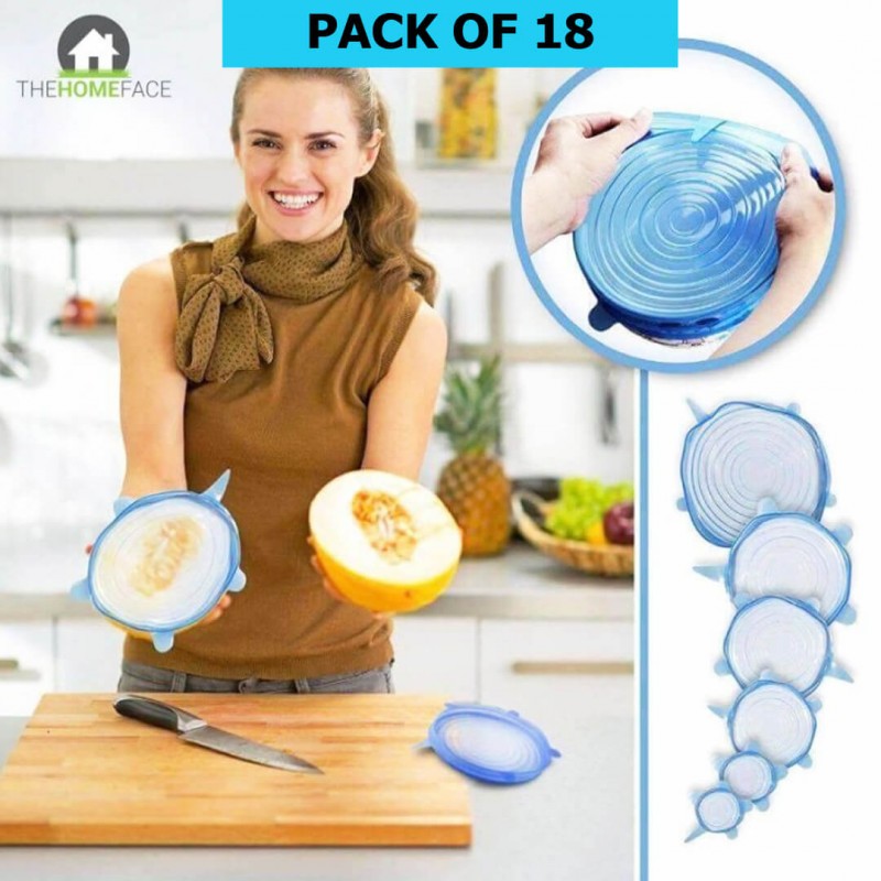 Silicone Stretch Lids- Pack Of 18 Pieces