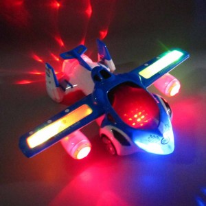 Electric Airplane Toy with Lights 360 Degree Rotating Mini Car