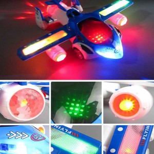 Electric Airplane Toy with Lights 360 Degree Rotating Mini Car