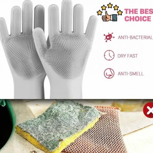 New Hand Scrubber Gloves & 02 Layer Leaf Shape Soap Dish (Buy 1 & Get 1 Free)