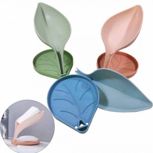 New Hand Scrubber Gloves & 02 Layer Leaf Shape Soap Dish (Buy 1 & Get 1 Free)