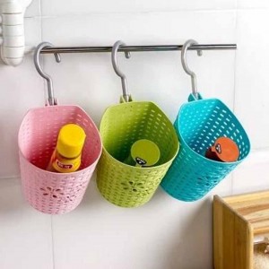 New Hand Scrubber Gloves & Multipurpose Hanging Plastic Basket (Buy 1 & Get 1 Free)