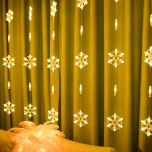 Fengrise Snowflake Moon Star LED Curtain Light