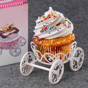 Ice Cream Muffin For Confectionery Metal Wheel Stand