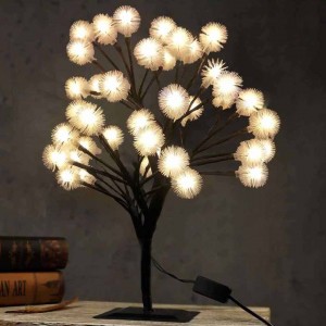 LED Crystal Cherry Blossom Ball Tree Night Light Table Lamp