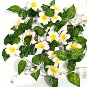 Plumeria Flower with Leaves Fairy Decorative Lights