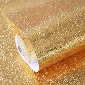 Kitchen Oil Proof Waterproof Stickers Aluminum Foil Golden