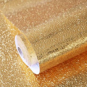Kitchen Oil Proof Waterproof Stickers Aluminum Foil Golden Pack Of 15