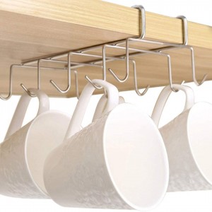 10 hooks mug cup holder under shelf