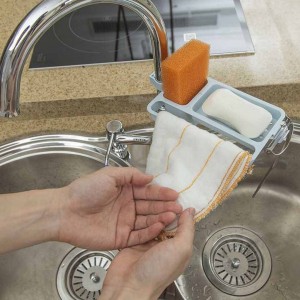 Kitchen Sink Sponge Storage Towel Holder Rack