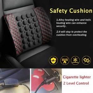 12v Car Electric Massage Cushion Black With Neck Rest Pillow