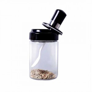 Cover Glass Potes Jar Spice With A Spoon