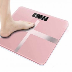 Digital LCD Screen Body Weight Scale, Bathroom Floor Glass Smart Scale