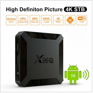 Android Smart TV Box X96Q Mini Quad Core 2G+16G 4K 60FPS Android 10V