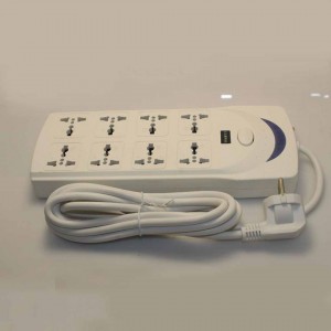 Clopal 8 Ways Extension Colored Socket With 3 mtrs Cord