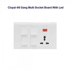 Clopal 4/6 Gang Multi Socket Board With Led