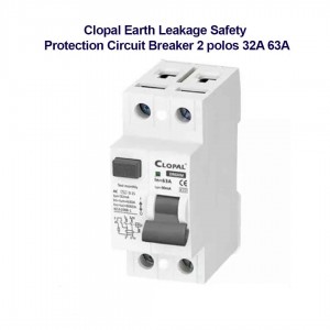 Clopal Earth Leakage Safety Protection Circuit Breaker 2 polos 32A 63A