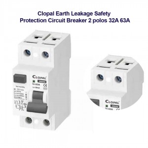 Clopal Earth Leakage Safety Protection Circuit Breaker 2 polos 32A 63A