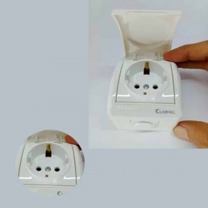 EU Plug Wall Waterproof Socket Charger Port Outlets White Plate